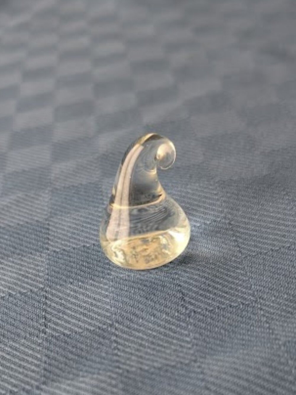 Vintage Hand Blown Art Glass Hershey Kiss Figurine Clear Crystal Candy